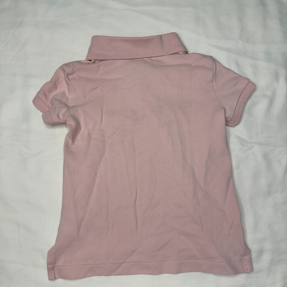 RALPH LAUREN Girls 3T Pink Short Sleeve Polo‎ Shirt White Pony - Picture 7 of 7